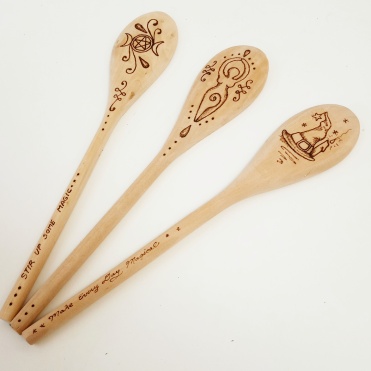 Set of three kitchen witch spoons